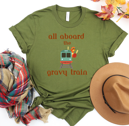All Aboard the Gravy Train Holiday Tee, Womens