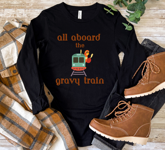 All Aboard the Gravy Train Holiday Tee, Womens
